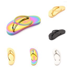 Charms 5Pcs Stainless Steel Flip Flops Slippers Pendants For Bracelet Necklace Earring DIY Jewelry Making Accessoris