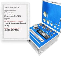 E2 F1 F2 M1 Grade 24pcs 1mg-500g Units And Sets 304 Stainless Steel Digital Scale Calibration Weights Kit Set Masses Units