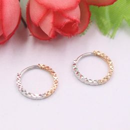 Hoop Earrings & Huggie Pure 18K Rose And WhIte Gold 13x1.5mm Annulus Middle Opening 1.2g