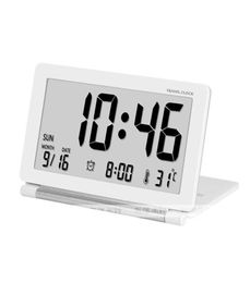 Orologi da tavolo da scrivania Calendario temperatura muto ABS Home Display LCD Sveglia Ufficio pieghevole elettronico Flip Travel Digital7901973