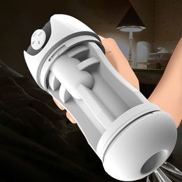 Masturbators Clamp Suck Vibration Masturbator Cup Realistic Artificial Vagina Male Sex Toy for Men Super Strong Pleasure 230524