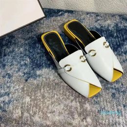 Womens Style Flat Bottom Slippers Classic Fashion Designer Shoes Sandals Luxury Fish Mouth Muller Shoe Summer Sandbeach Slipper Sandal