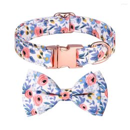 Dog Collars Universal 31 To 50cm Pet Collar Printing Adjustable Buckle Fashion Necklace Anti-lost For Courtyard Walking Bowknot