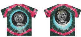 Men's t Shirts Tie Dyed Letter Printed Short Sleeves Round neck Tees Summer High Street Loose Oversize Casual T-shirt