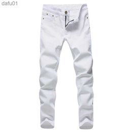 Men's Jeans Men Stretch Jeans Fashion White Denim Trousers For Male Spring And Autumn Retro Pants Casual Size 28-42 L230520