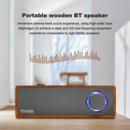 Portable Speakers Smalody 10W Wooden Wireless Bluetooth Speaker TWS 6D Stereo Sound Box Handsfree Bluetooth 5.0 Soundbar Audio Centre