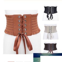 Other Fashion Accessories New Women Ladies Stretch Belt Tassels Elastic Buckle Wide Dress Corset Waistband Pu Leather Tie Bo Dhgarden Dh83P