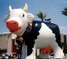 Free express shipping advertising inflatable milk cow giant inflatable cow with bells