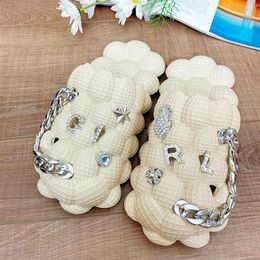 GAI GAI GAI 2023 Men Women Fashion Sandals Metal Decoration Mens Summer Beach Slippers Khaki Womens Indoor Outdoor Slides