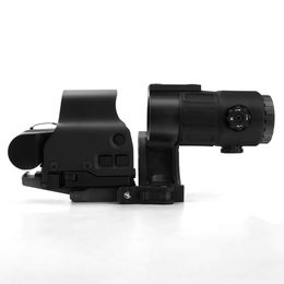 Holy Warrior EXPS3-0 Red Dot Sight With G45 5X Magnifier With Fast Riser and FTC Mount 4PCS Combos US Flag Marking
