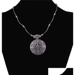 Pendant Necklaces Womens Hollow Flower Tibetan Sier Gstqn001 Fashion Gift National Style Women Diy Necklace Pendants Drop Delivery Je Dhwgl