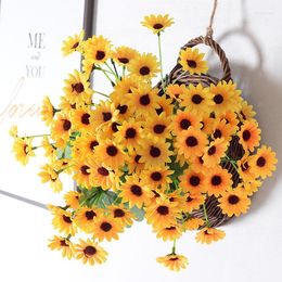 Decorative Flowers 22 Sunflower Artificial Flower Home Wedding Decoration Sun Small Bouquet Fake Wholesale F6011