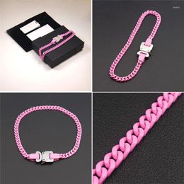 Chains Fashion Couples Ceramic Baking Paint 1017 ALYX 9SM Pink Necklace