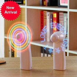 New Mini Night Light Handheld Fan Electric Fan Portable Desktop Cooling Auxiliary Battery Mini Gift To Give Guests Led Lights Fan