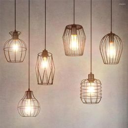 Pendant Lamps Black Retro Bird Cage For Dining Table Bar Lighting Industrial El Bedside Cafe Decoration Suspension Lights