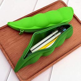 Silicone Simulation Pea Pod Pen Pencil Case Bag Lovely Pouch Teens Cool Cases Stationery For Student