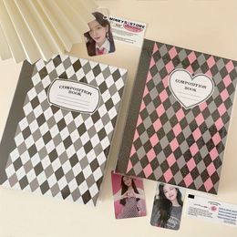 Notepads MINKYS Retro Rhombus A5 Kpop Pocard Binder Collect Book Idol Po Card Album Kawaii Stationery 230523