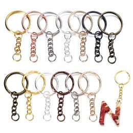 50Pcs/Lot Key Ring Key Chain Silver Color Round Split Keyfob Keyrings with Jump Ring for DIY Keychain Jewelry Making Accessories