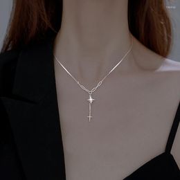 Pendant Necklaces Utimtree Exquisite Korean Tassel Star Cross Cubic Zircon Pendants For Women Party Jewellery Gifts Accessory