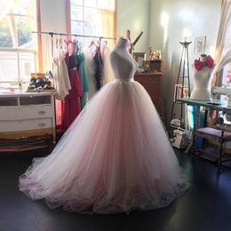 Capris Real Pictures Skirts Tutu Zip Closure Layered Puff Tulle Skirt Women Court Train Tulle Pink Wedding Skirts Party Wear