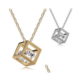 Pendant Necklaces Best Gift Crystal Jewellery Cube Eight Heart Arrows Zircon Necklace Love Wfn422 With Chain Mix Order 20 Pieces A Lot Dhtzw