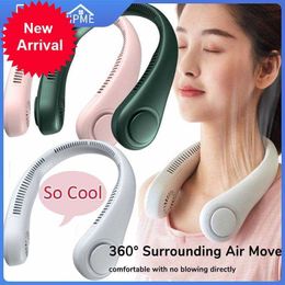 New Dropshipme Column Fan Neck Air Conditioner Rechargeable Bladeless Cooling Built In Battery Usb Ventilador Portable Summer Cooler