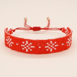 Link Bracelets YASTYT Christmas Gift Present Miyuki Beaded For Women Snowflake Red Rope Lucky Jewelry Y2k Accessories Trendy