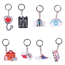 Cartoon Nurse Keychains PVC Keychain Pendant Creative Nurse Day Gift Keyring Key Chains