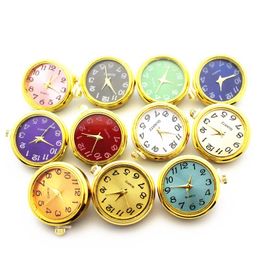 Bracelets Newest Mixs 10pcs/lot Glass Battery Watch Gold Plating Snap Buttons Charms Fit 18mm/20mm Ginger Snap Bracelet Necklace Jewellery