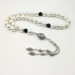 Clothing Man's Tasbih Natural lava stone plating New style misbaha natural stone rosary Muslim 33 66 99 prayer beads