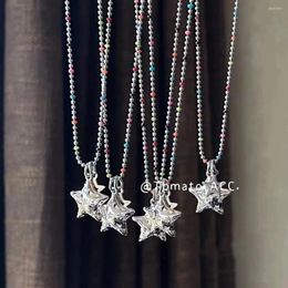 Pendant Necklaces Y2K Jewelry Candy Bead Star Necklace For Women Fashion Vintage Hip Hop Sweet Cute Charm 90s Aesthetics