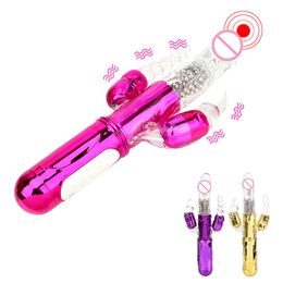 24cm Automatic Rotating Vibrators For Woman Clitoris Vaginal Anal Plug Jelly Dildo Female Masturbator Sex Toys