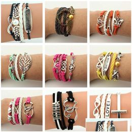 Charm Bracelets European And American Famous Friendship Mtilayer Woven Bracelet Gsfb549 Mix Order 20 Pieces A Lot Drop Delivery Jewel Dhyrh