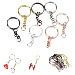 10Pcs Key Ring KeyChain Rhodium Gold Color Round Split Keychain Keyrings With Jump Ring For DIY Jewelry Crafts Making Findings