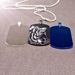 Pendant Necklaces Lucky Geometry Stainless Steel Chinese Animal Tiger Zodiac Sign Necklace Ancient Creatures Men Women Gift Jewelry