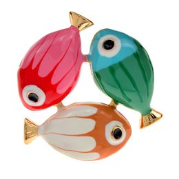 CINDY XIANG Colourful Enamel Small Fish Brooches For Women Cute Cartoon Animal Pin Kids Accessories High Quality New 2022