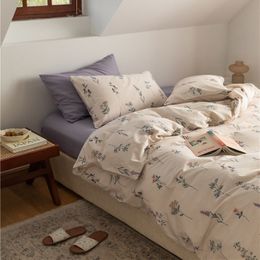 Bedding sets Cute floral cotton bed sheets comfortable duvet covers pillowcases large home textiles double bed linen bedding 230524