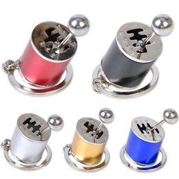 Keychains Creative Six-Speed Manual Shift Gear Keychain Auto Car's Parts Toy Short Shifter Knob Metal Gift Race Car Stalls Head