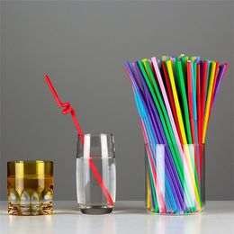 3600pcs Plastic Drinking Straw 6*260mm Export to Japan Extendable Flexible Drink Straws Colored EMS Free Shipping