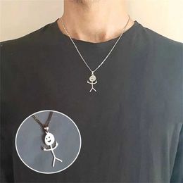 Necklaces Fxck You Graffiti Pendant Simple Middle Finger Personalised Necklace Men's Hip Hop Fashion Edition 2022 Gift G220524