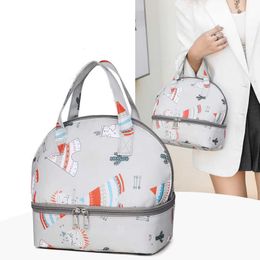 Backpacking Packs Portable Mom's Diaper Travel Waterproof Cooler Baby Care Bag Handbag Office Lunch Food Hot Box Convenience Accessories P230524