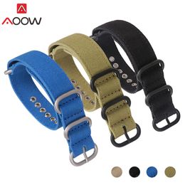 Watch Bands Zulu Canvas Nylon Watchband 18mm 20mm 22mm 24mm 26mm Ring Buckle Men Sport Sweatproof Replacement Bracelet Watch Band Strap 230523