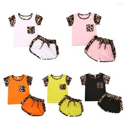 Clothing Sets Kidswant Infant Baby Girls Summer Outfits Clothes 2pcs Leopard Print T-shirt Top Shorts Kid Boy Outfit 12M-6T