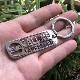 Handmade Custom Keychain For Car Logo Name Stainless Steel Personalised Gift Customised Anti-lost Keyring Key Chain Ring Gifts