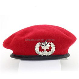 Berets Winter Wool Beret Hat Men Women Party Cosplay Costume Sailor Cap Factory Price Expert Design Quality Latest Style Ori Dhgarden Dh6Dy