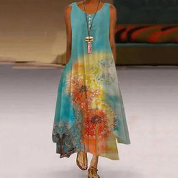 2022 Summer New Womens Dress Designer Wsih Flower Print Abito senza maniche Moda Abiti casual per donne vestite