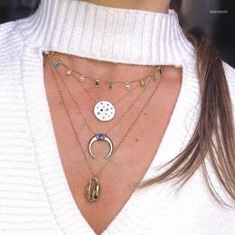 Chains Wholesale Fashion Women Lady Jewelry Choker 41 5cm Gold Color Sea Shell Dangle Girl Mini Small Cute Lobster Delicate Necklaces