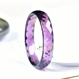 Bangle Top Natural Purple Amethyst Quartz Bracelet Bangle Jewellery For Women Men Love Gift Crystal Beads AAAAA Inner Diameter 5464mm