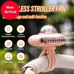 New KINSCOTER Stroller Fan Portable Flexible Tripod Clip-on Fan 4 Speed Handheld Personal Fan For Car Seat Crib Bike Treadmill