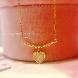 Chains SA SILVERAGE Yellow Gold Trendy Link Chain 2023 18K Stylish Pendants Necklace Choker Weighs About 1.6g